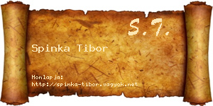 Spinka Tibor névjegykártya